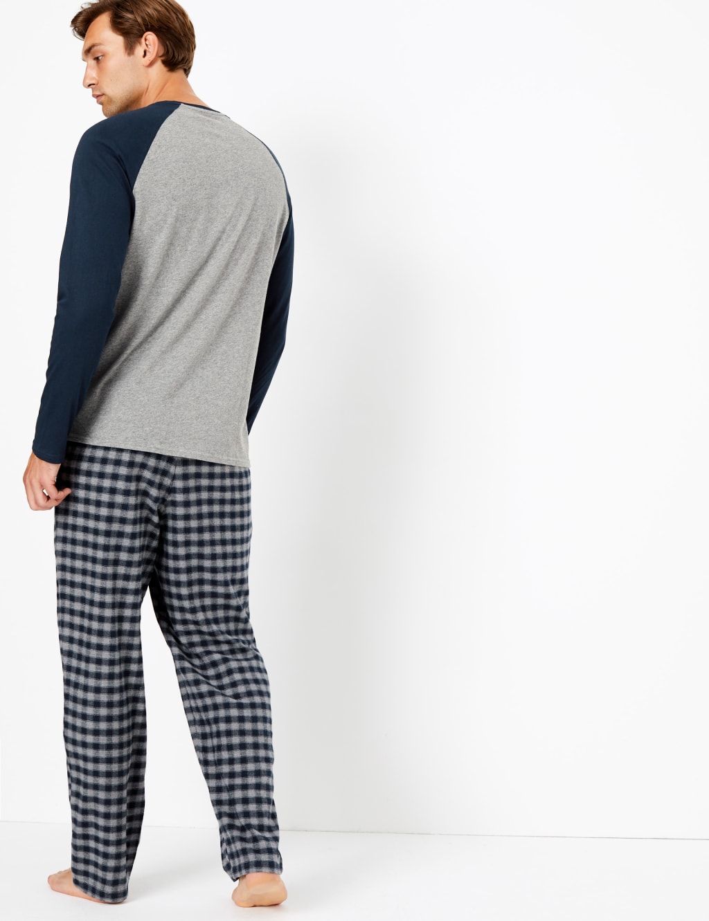 Brushed Cotton Checked Pyjama Set 3 of 4