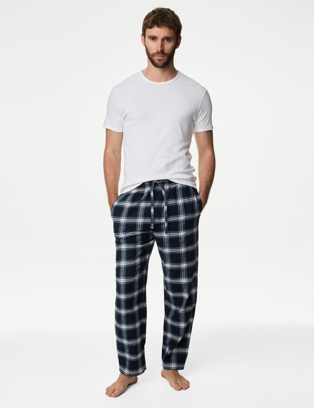 2pk Pure Cotton Checked Pyjama Bottoms M S Collection M S