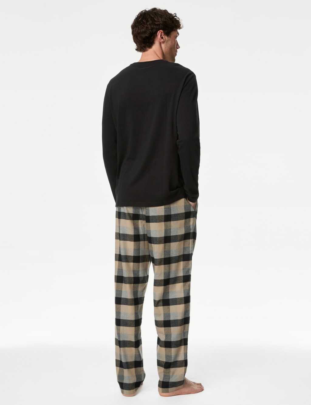 Brushed cotton pyjamas mens top