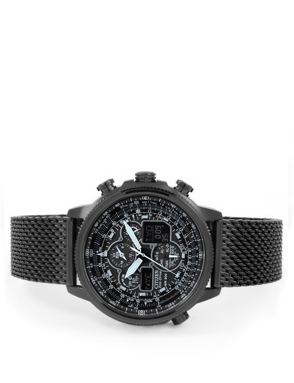 Citizen Navihawk World Time Stainless Steel Chronograph Watch 2 of 6