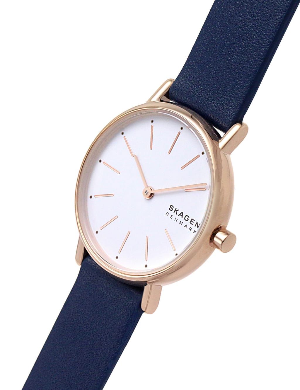 Skagen Signatur Navy Leather Watch 2 of 7