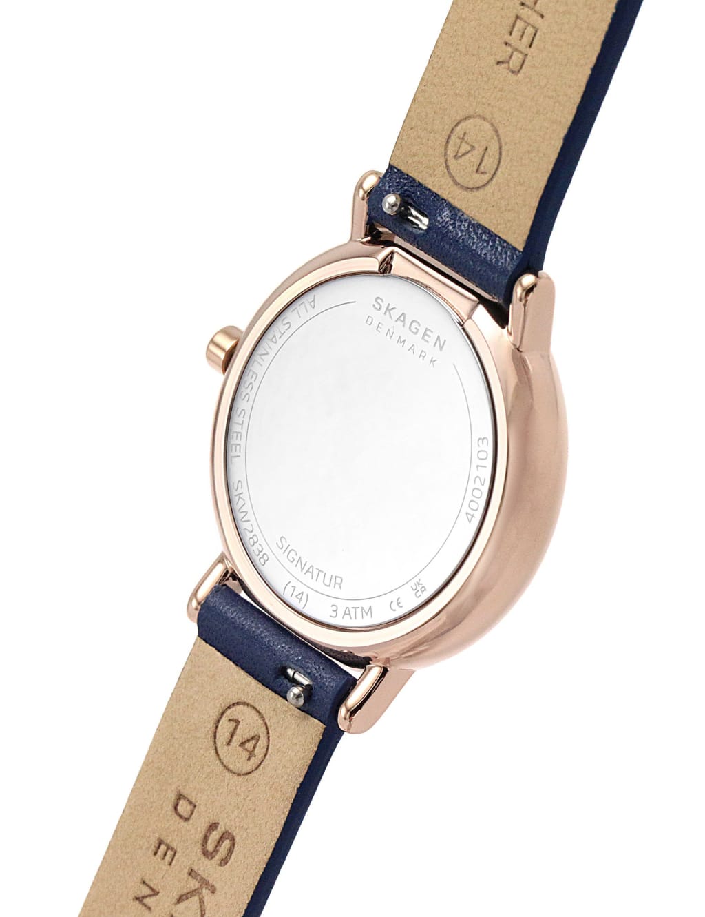 Skagen Signatur Navy Leather Watch 3 of 7