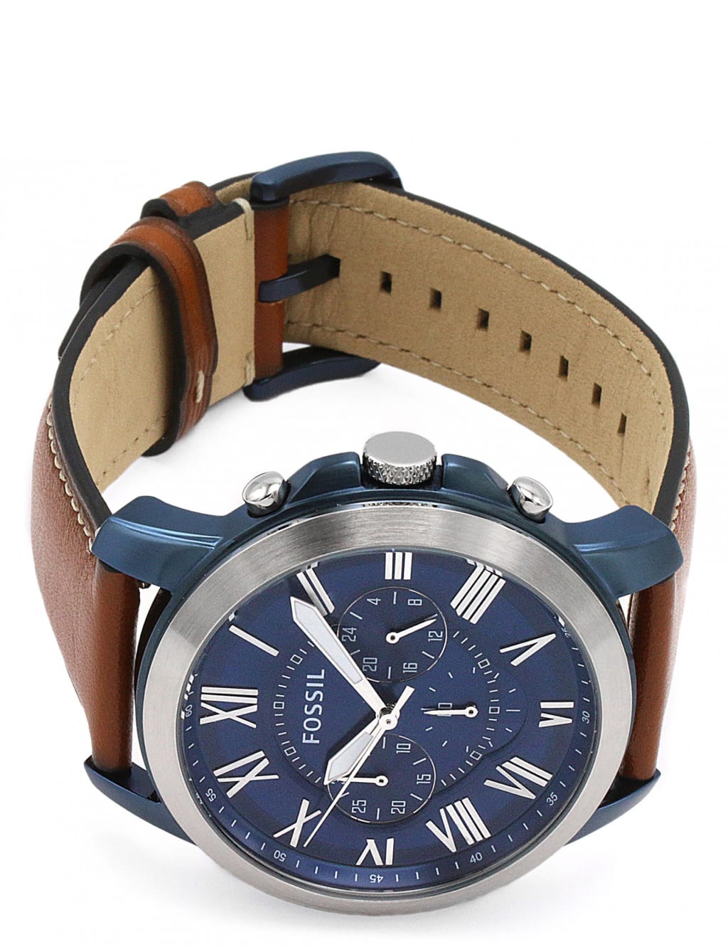 Fossil Grant Brown Leather Chronograph Quartz Watch Fossil M S