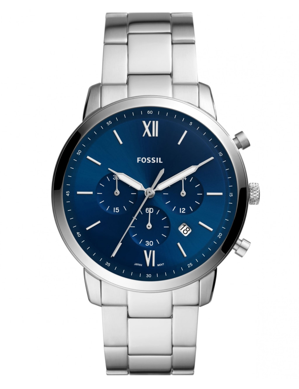 Fossil Neutra Chronograph Silver Stainless Steel Watch 1 of 7