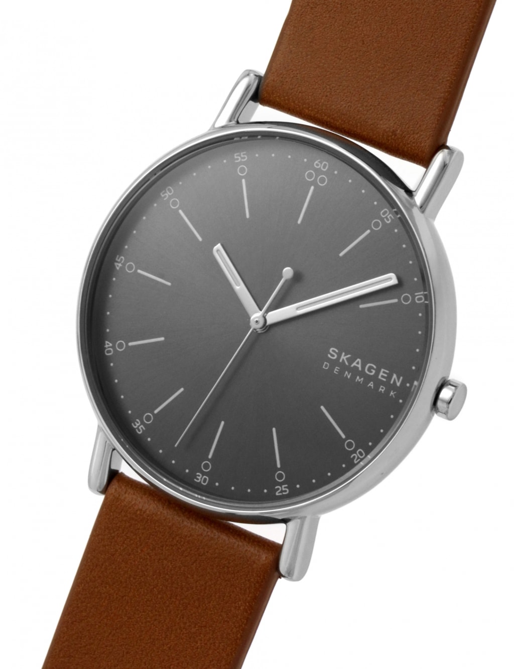 Skagen signatur tan leather watch store