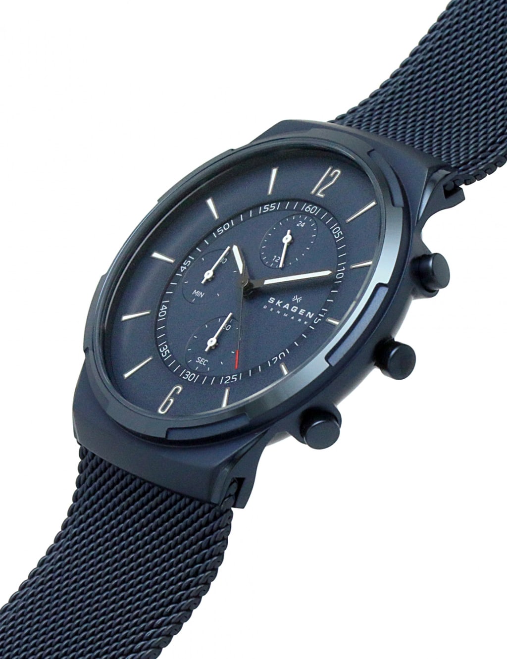 Skagen Stainless Steel Blue Chronograph Quartz Watch 5 of 7