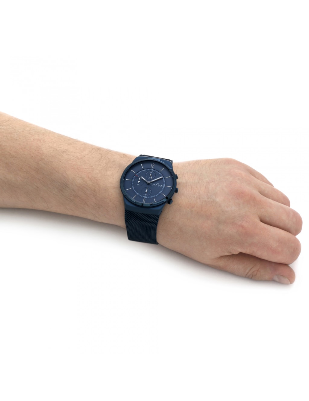Skagen Stainless Steel Blue Chronograph Quartz Watch 2 of 7