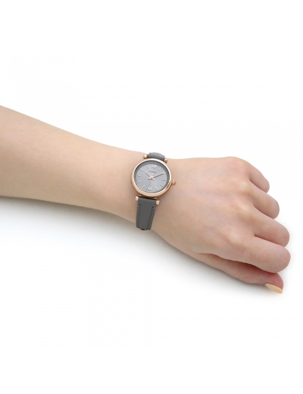 Fossil grey leather watch clearance
