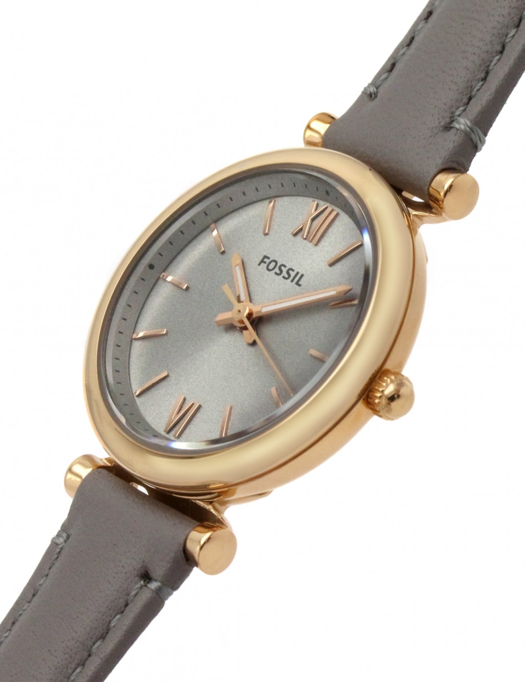Fossil Carlie Grey Leather Watch 4 of 6