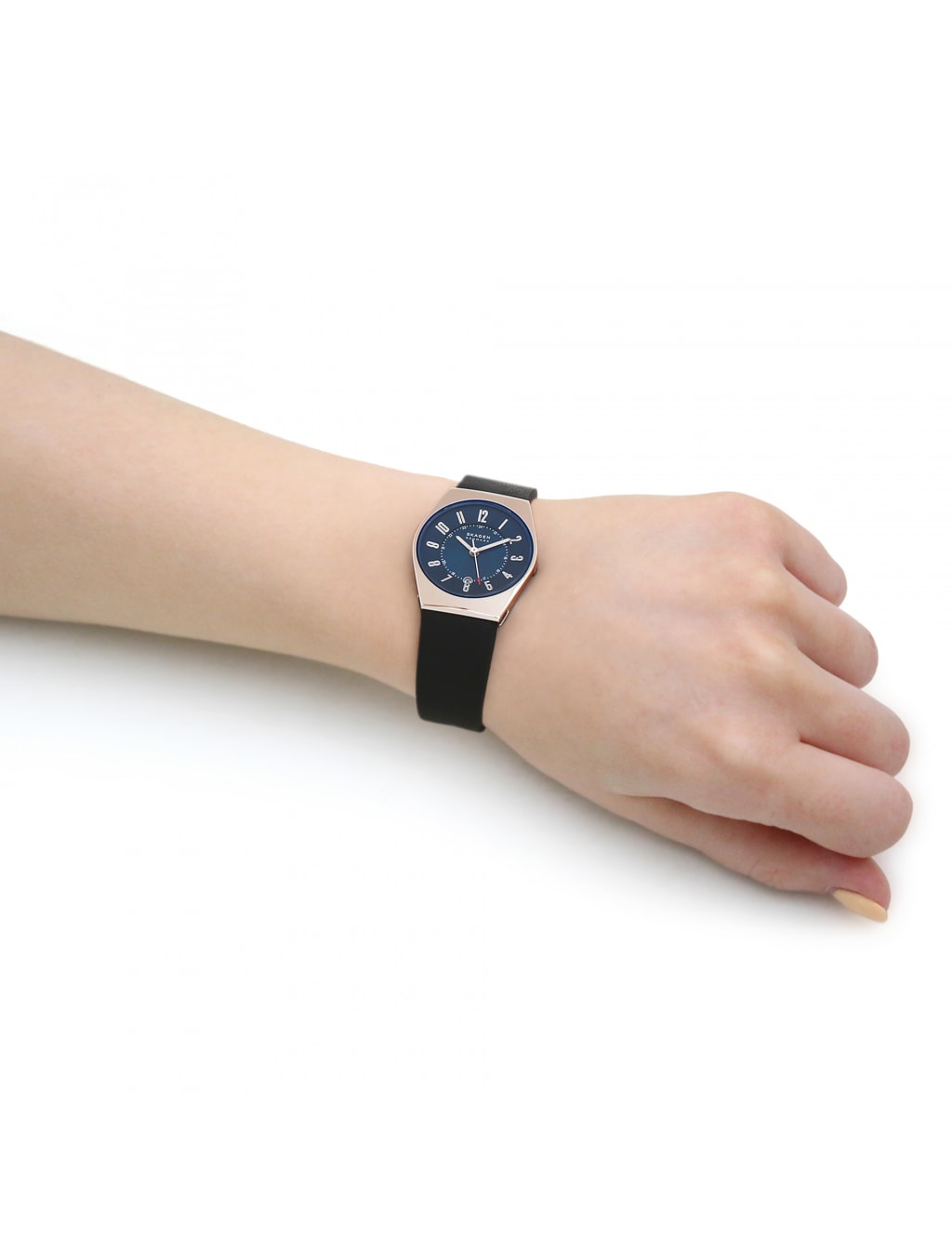 Grenen black leather watch new arrivals
