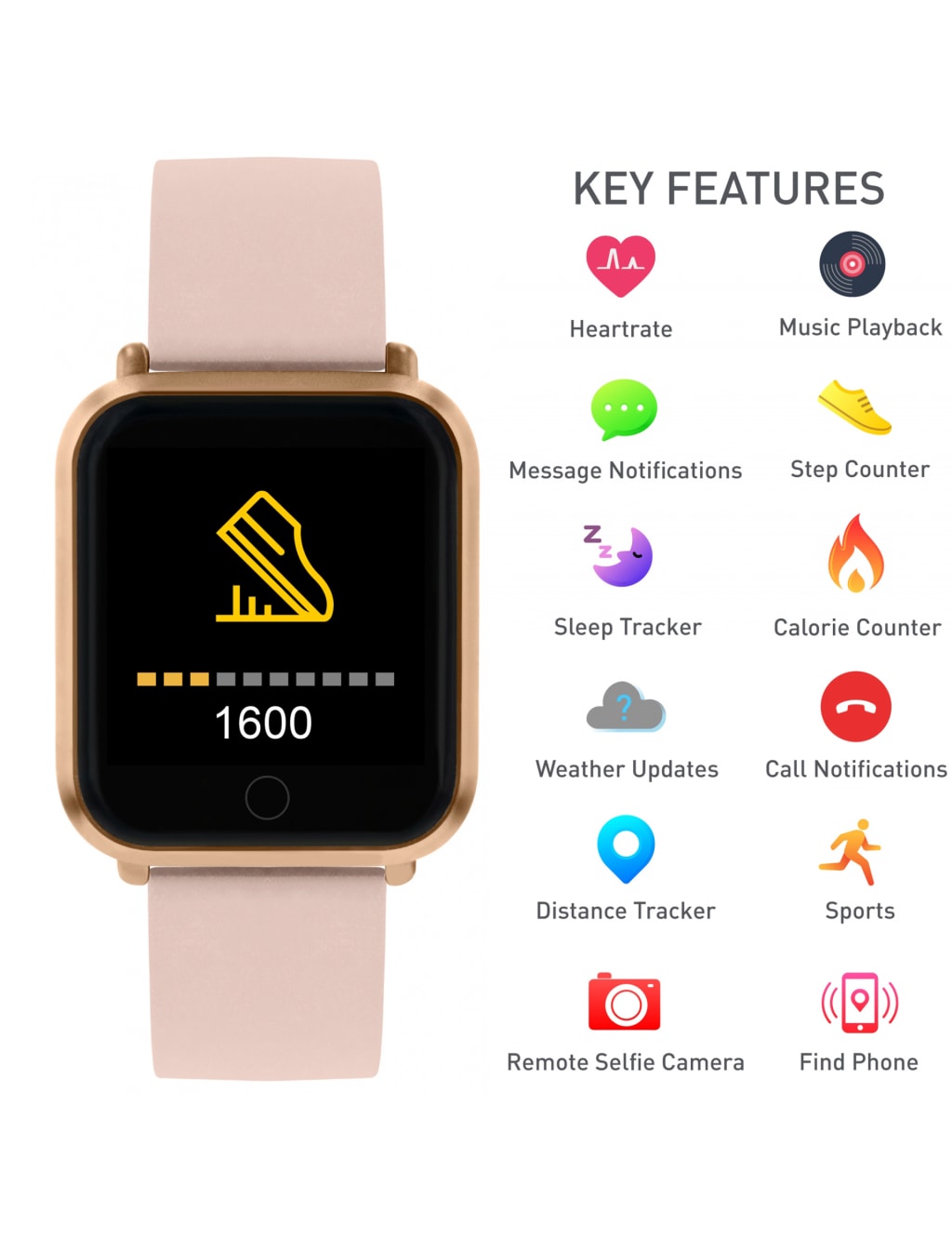 Reflex Active Fitness Pink Smartwatch 2 of 4
