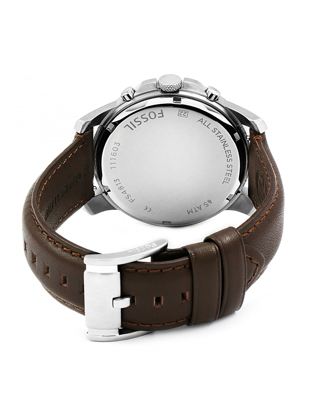 Fossil Grant Brown Leather Chronograph Watch 2 of 4