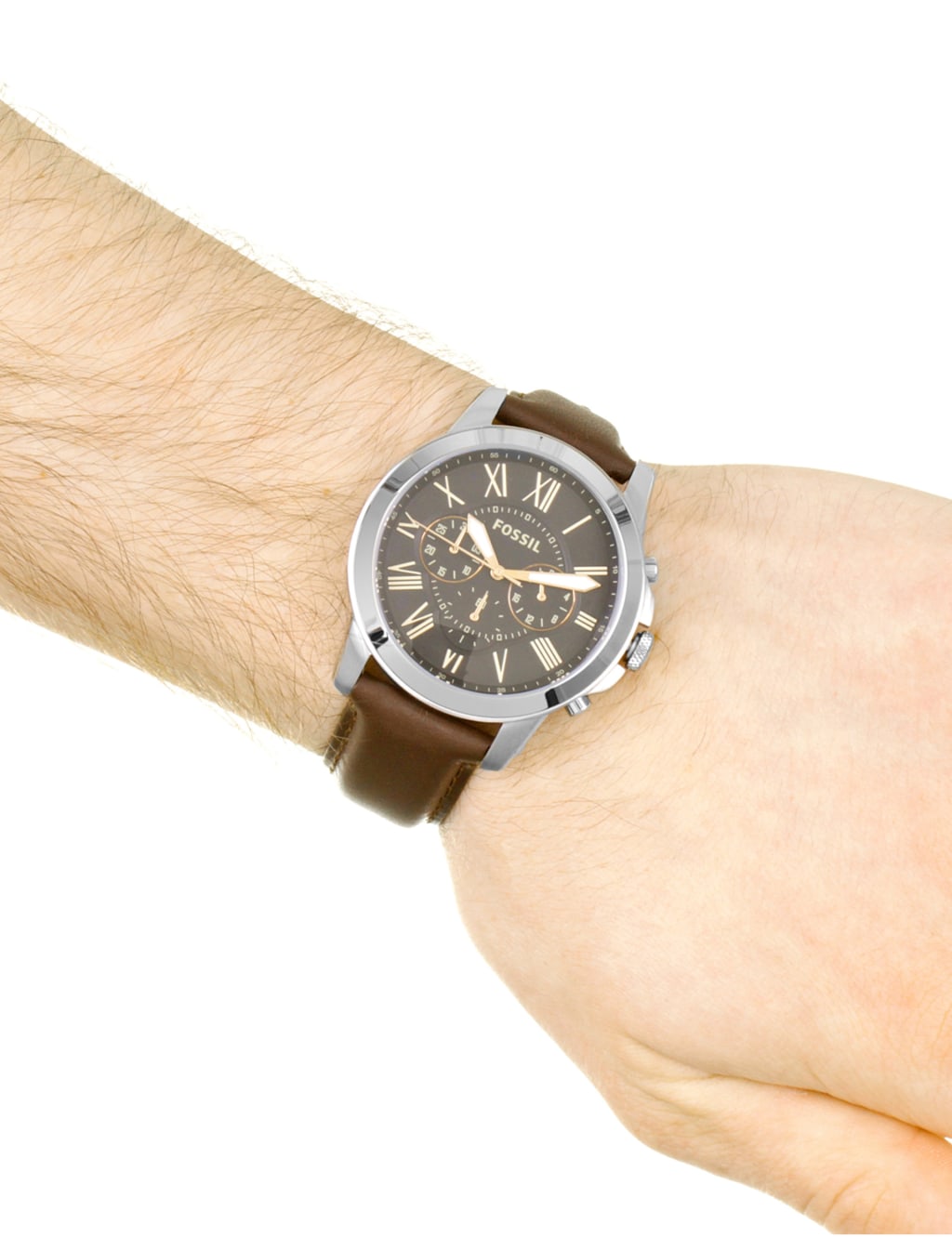 Fossil Grant Brown Leather Chronograph Watch 4 of 4