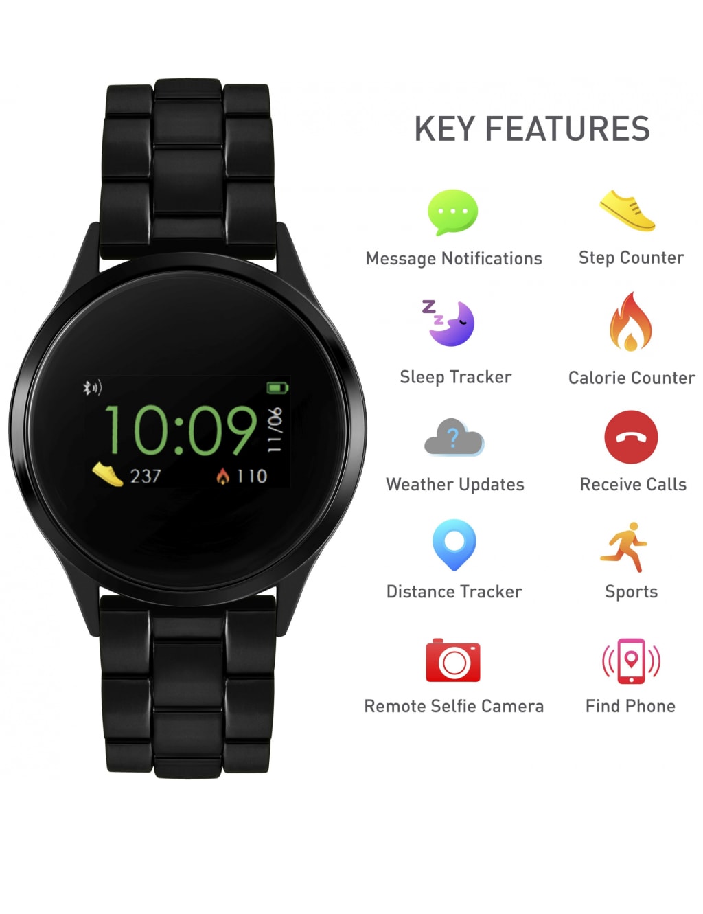 Reflex Active Series 4 Bluetooth Stainless Steel Smartwatch Reflex Active M S