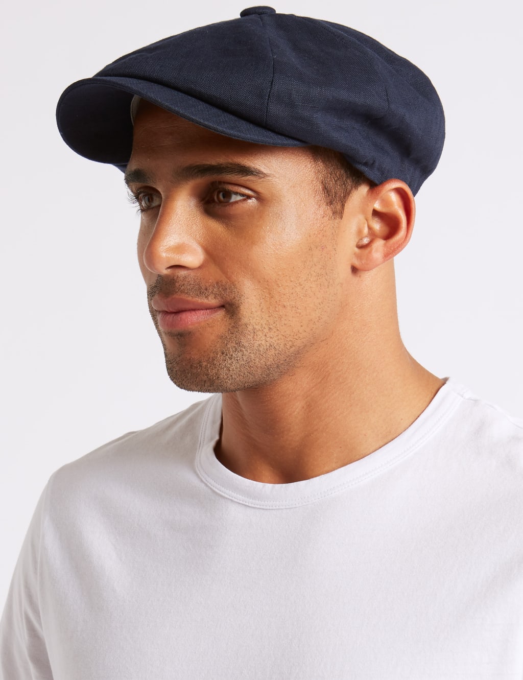 Pure Linen Baker Boy Cap M S Collection M S