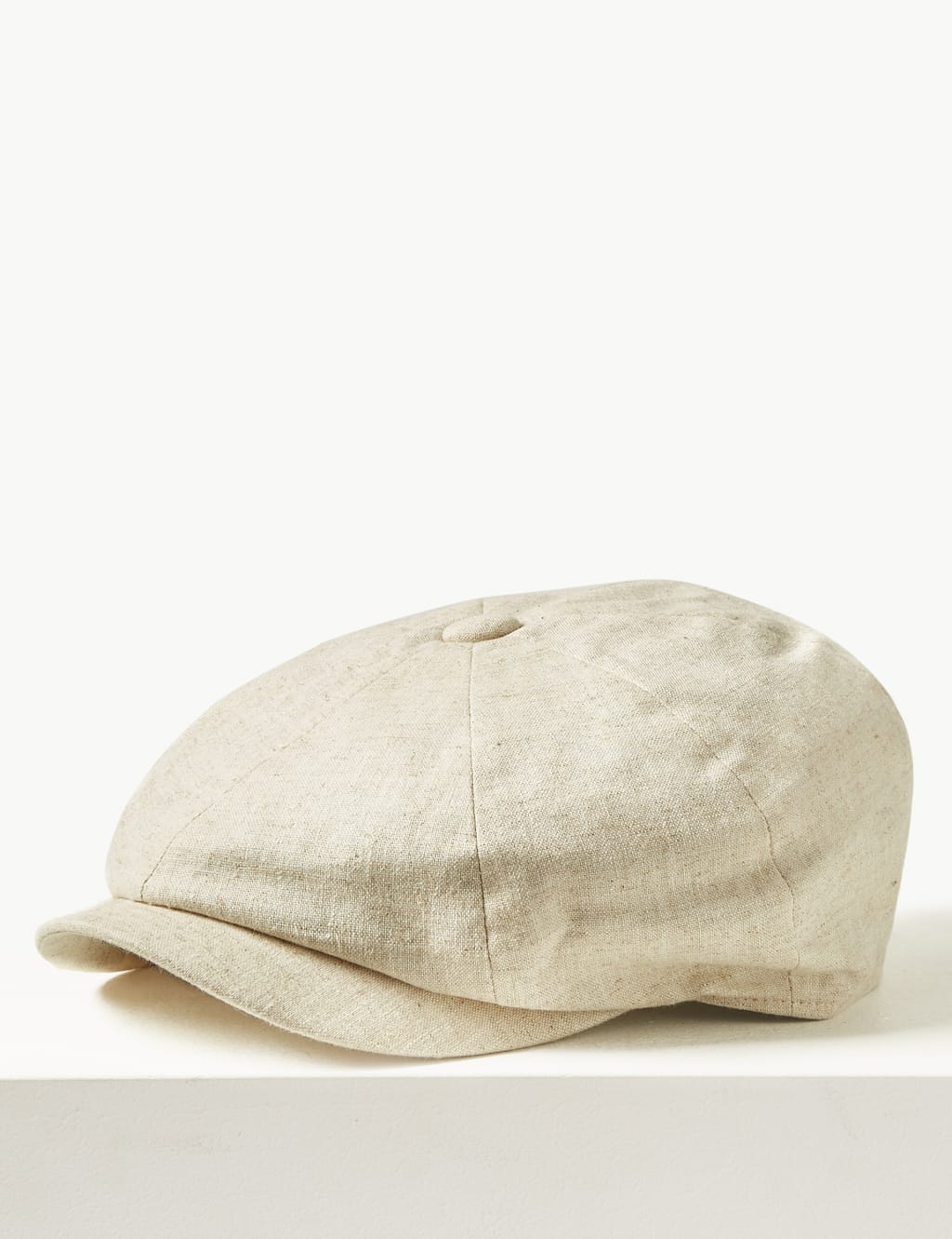 Linen Rich Textured Baker Boy Hat M S Collection M S