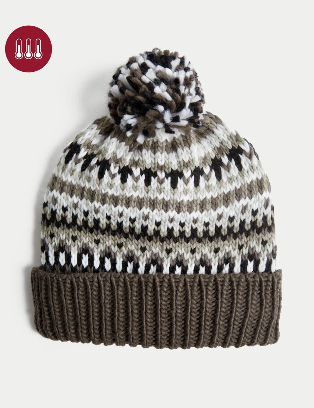 Knitted Fair Isle Beanie Hat