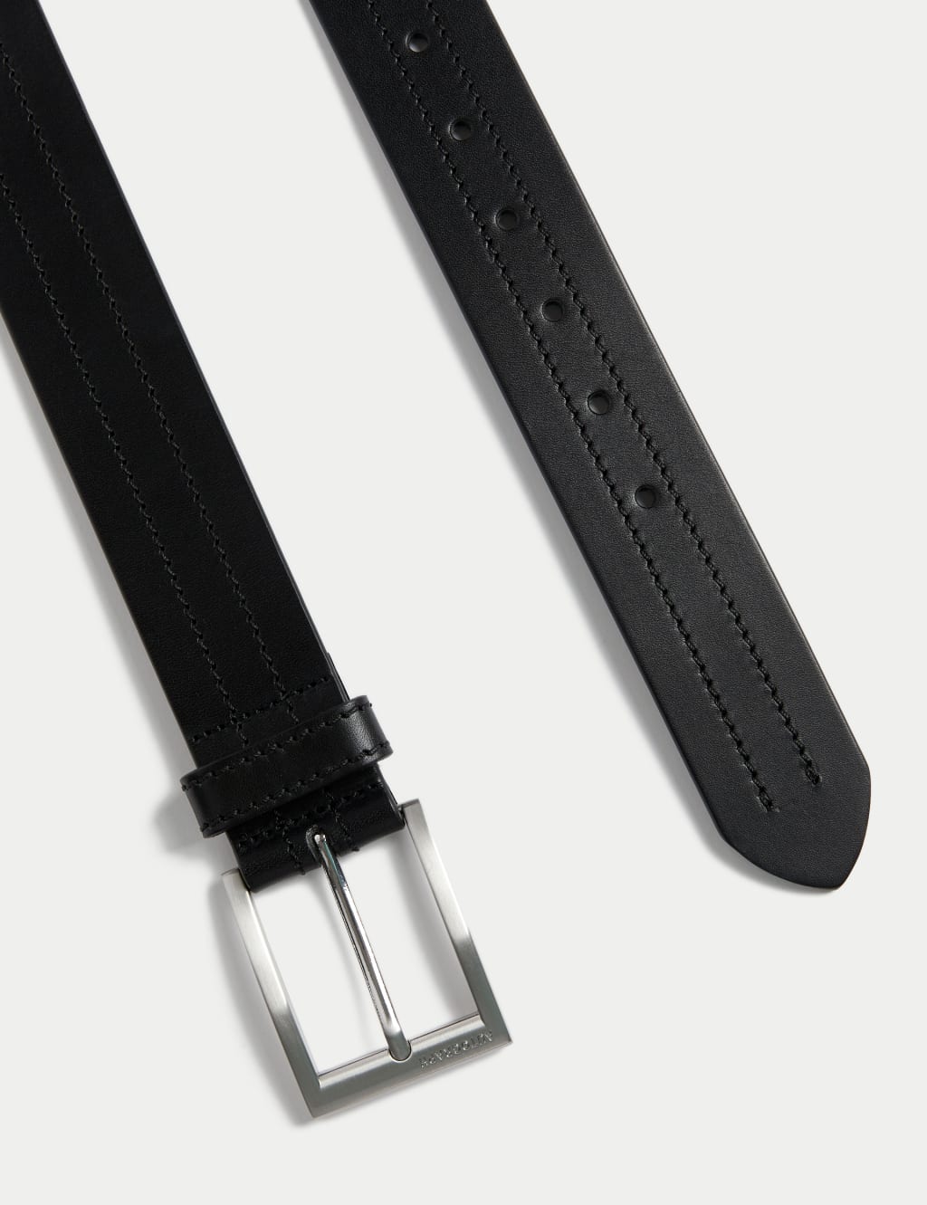 Italian Leather Rectangular Buckle Belt 2 of 2