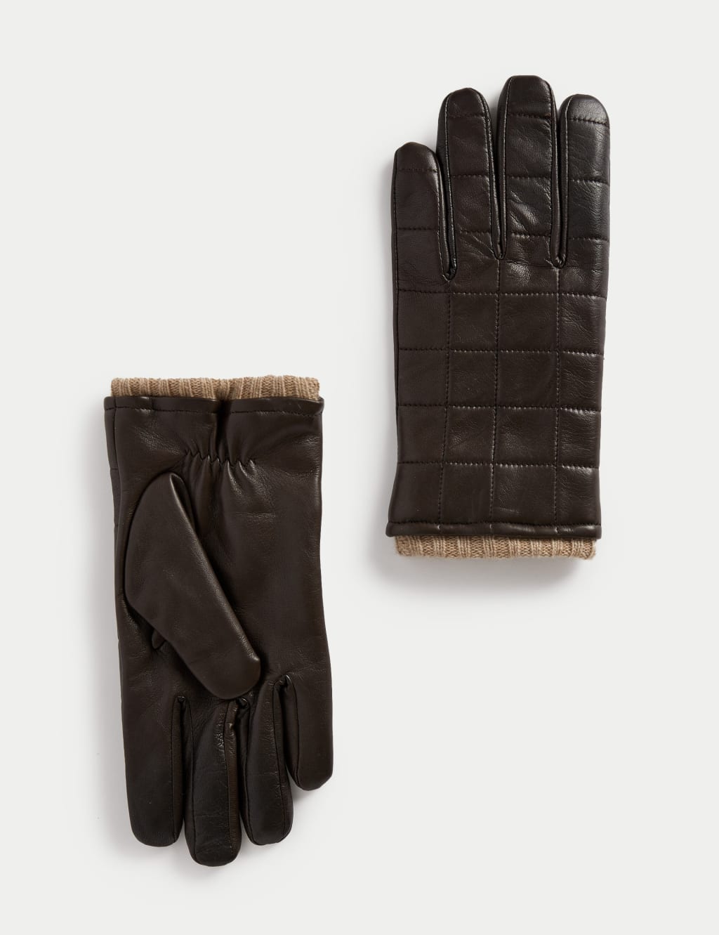 Leather Quilted Gloves JAEGER M S
