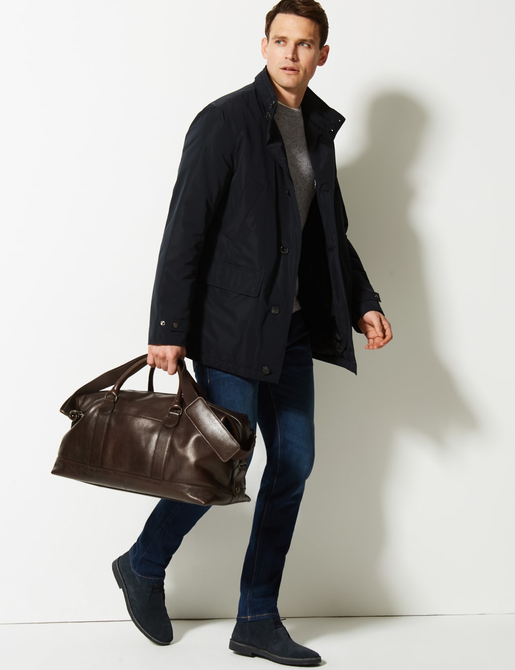 Casual Leather Holdall M S Collection M S