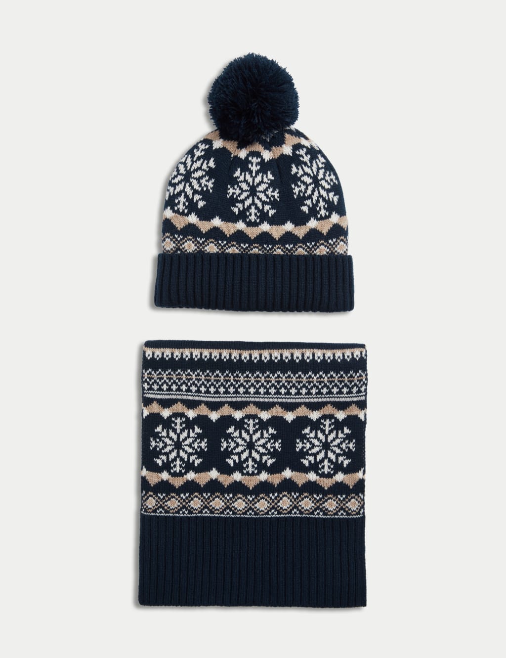 Fair Isle Hat and Scarf Set M S Collection M S