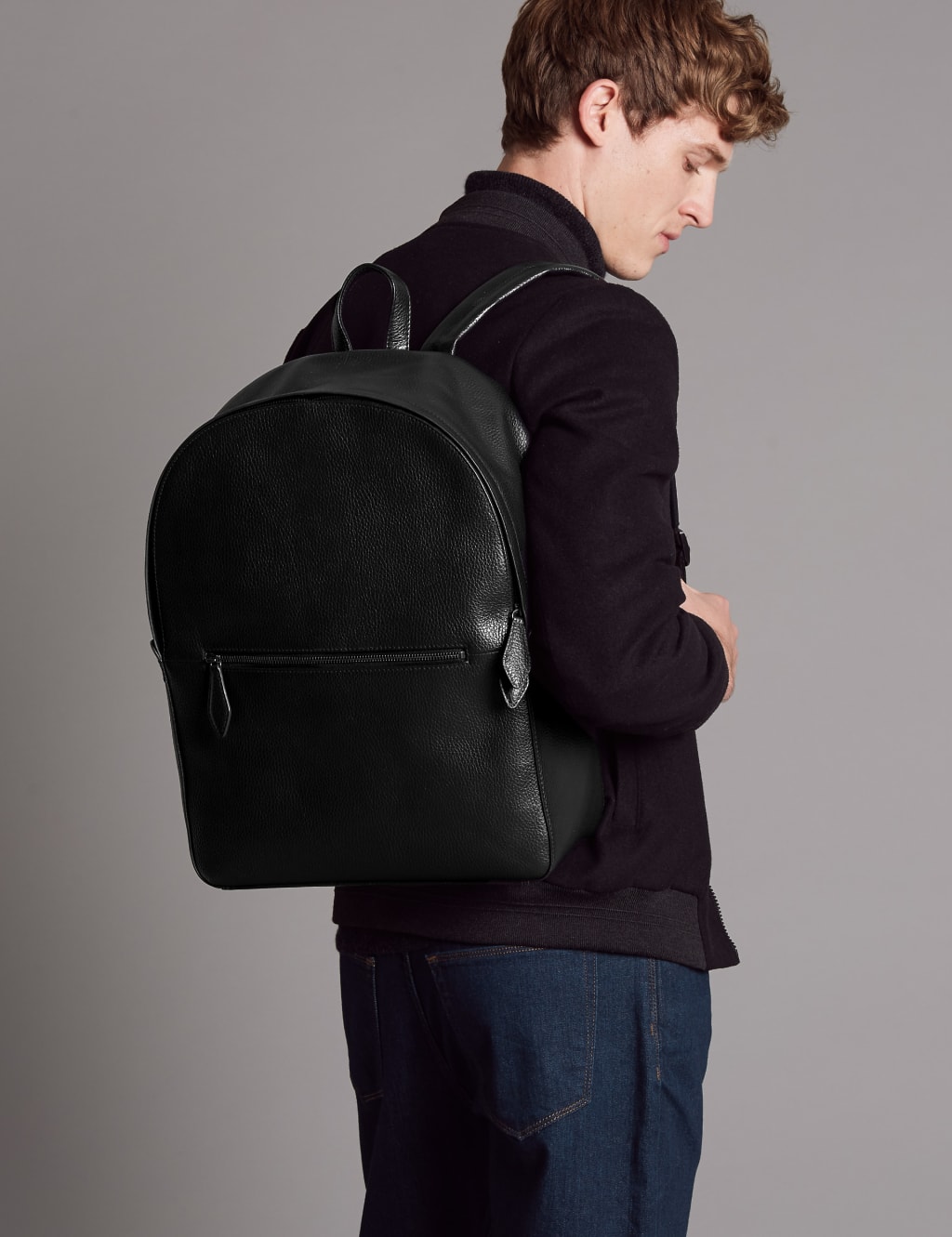 M&s leather backpack online