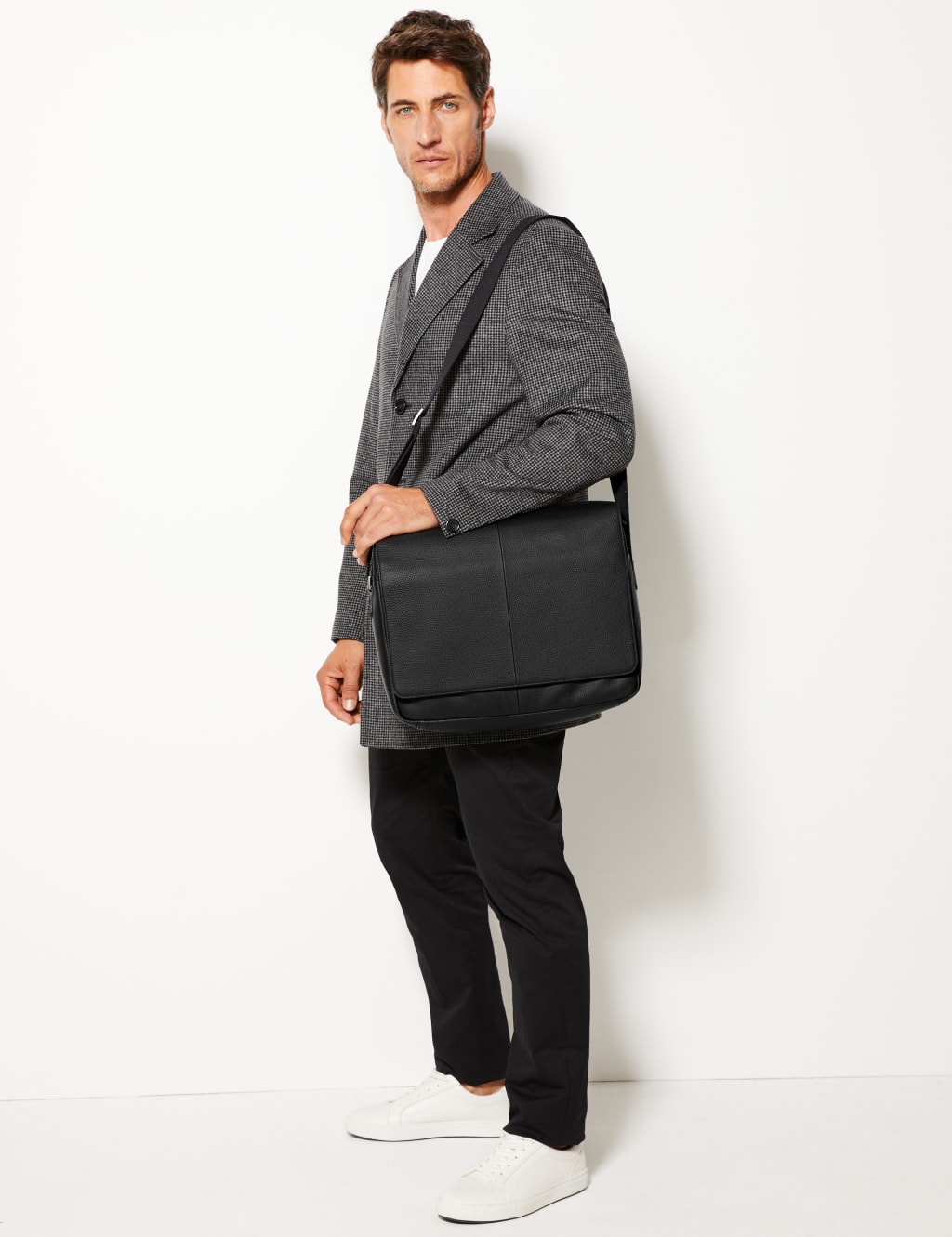 Marks and spencer leather messenger bag cheap