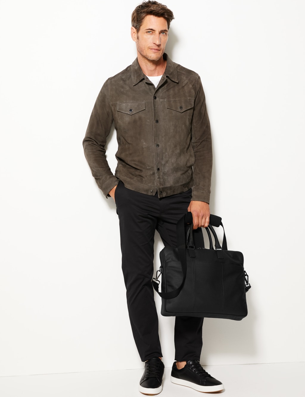 Marks and spencer leather briefcase outlet