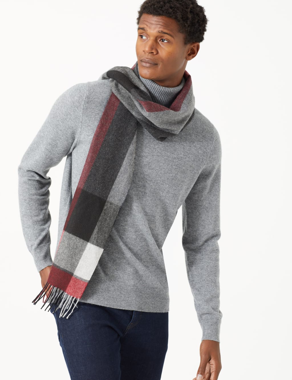 Cashmere Checked Scarf 4 of 4