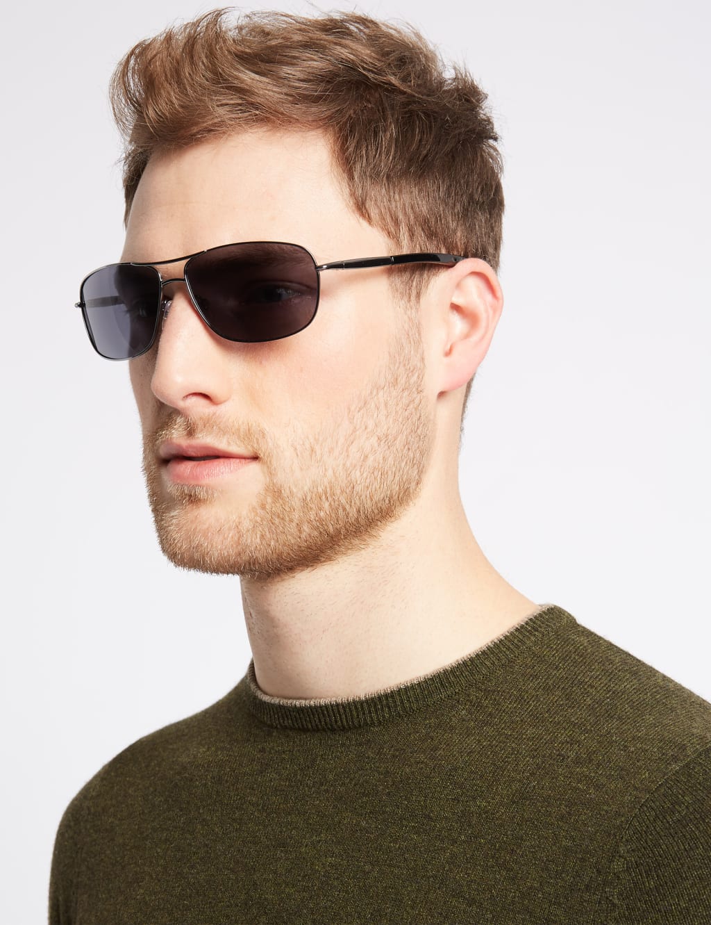 Polarised Rectangular Sunglasses M S Collection M S
