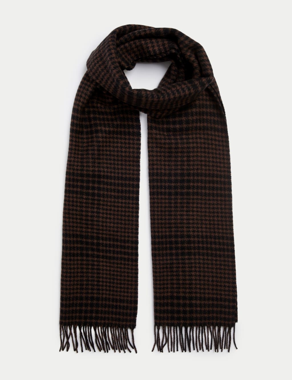 Merino Wool Checked Scarf Autograph M&S