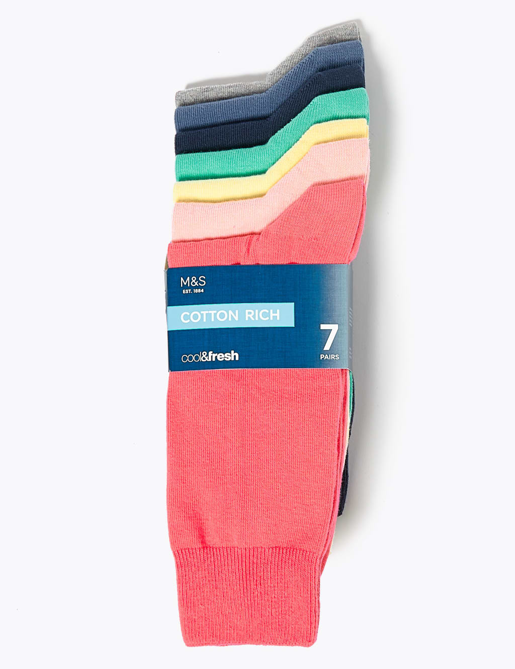 7 Pack Cool & Fresh™ Cotton Assorted Socks 2 of 2