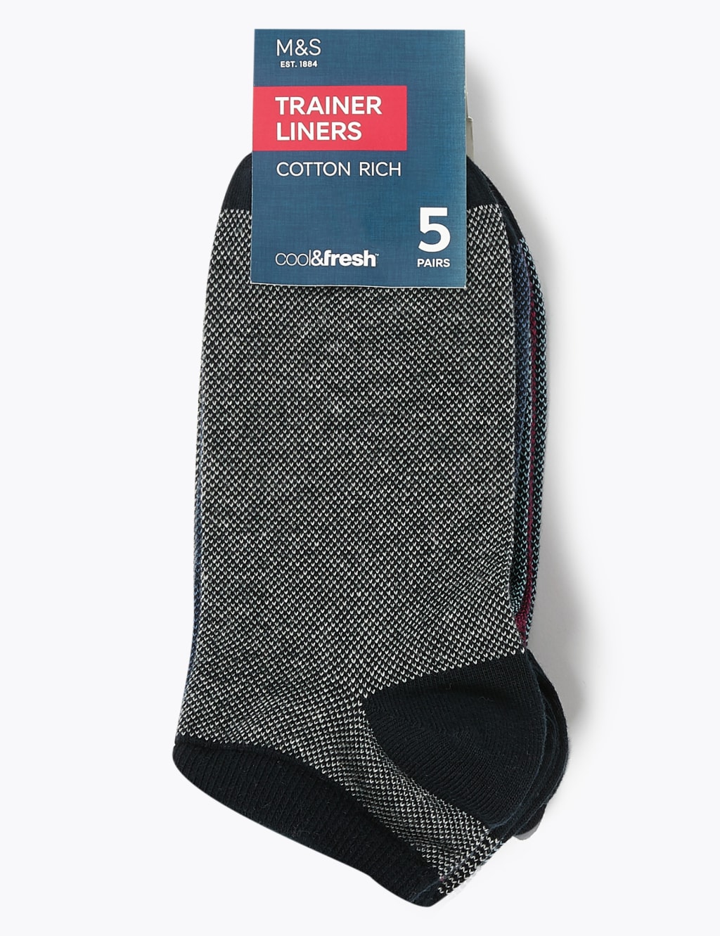 5pk Cool & Fresh™ Trainer Socks 2 of 2