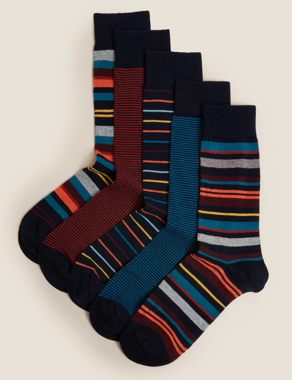 5pk Cool & Fresh™ Striped Socks 1 of 2