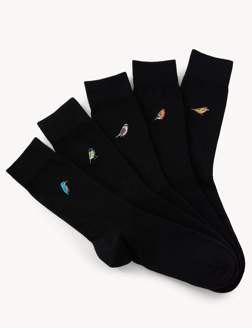 5pk Cool & Fresh™ Bird Cotton Rich Socks 1 of 1
