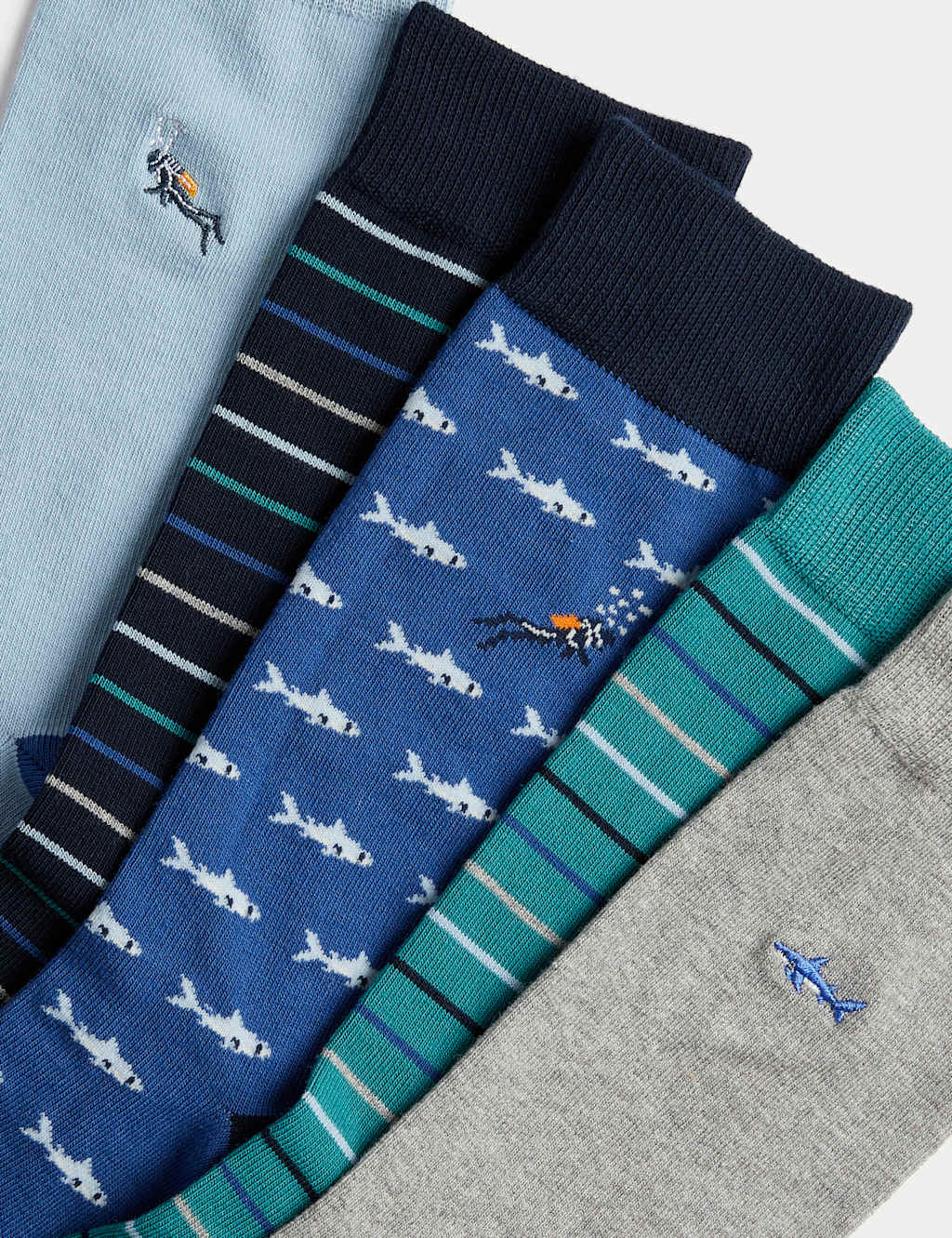 5pk Cool & Fresh™ Diving Cotton Rich Socks 2 of 2