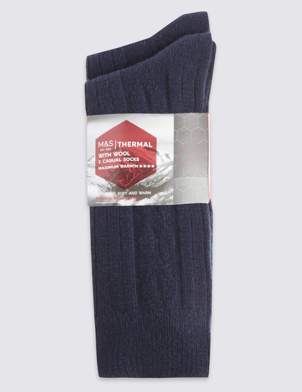 2pk Pair Wool Rich Thermal Socks M S Collection M S