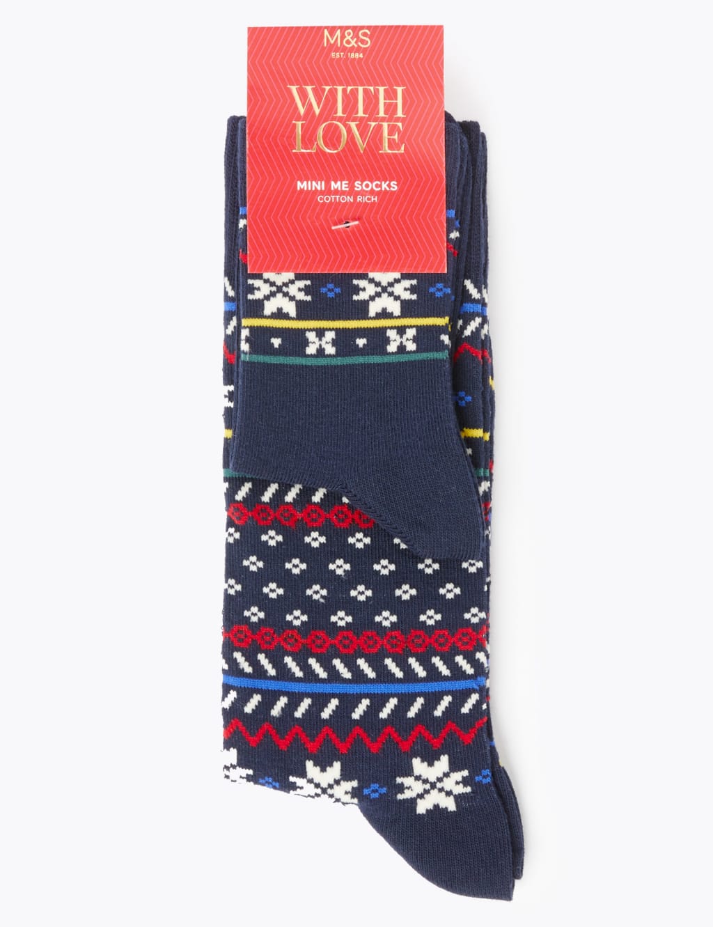 2pk Cotton Rich Mini Me Fair Isle Socks 2 of 3