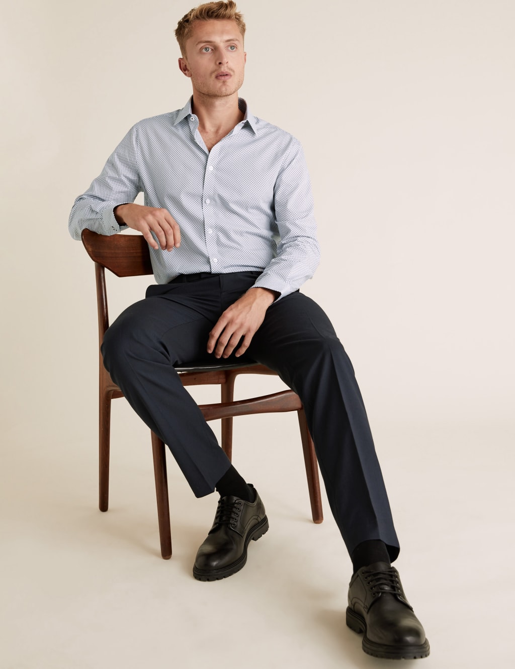 Tailored Fit Pure Cotton Geo Print Shirt 1 of 4