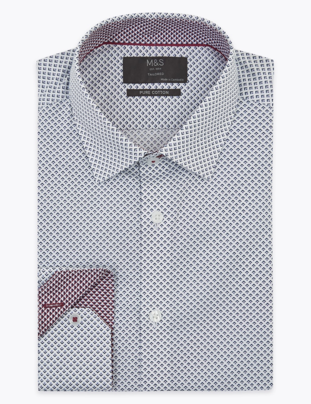 Tailored Fit Pure Cotton Geo Print Shirt 2 of 4