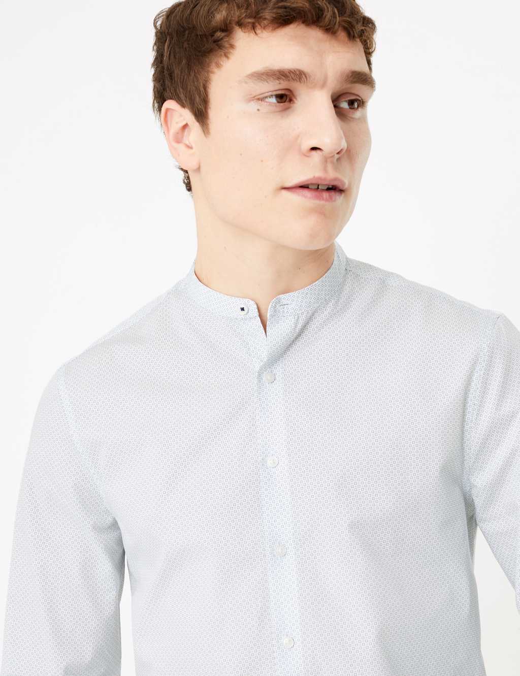 Slim Fit Pure Cotton Geo Print Shirt 3 of 5