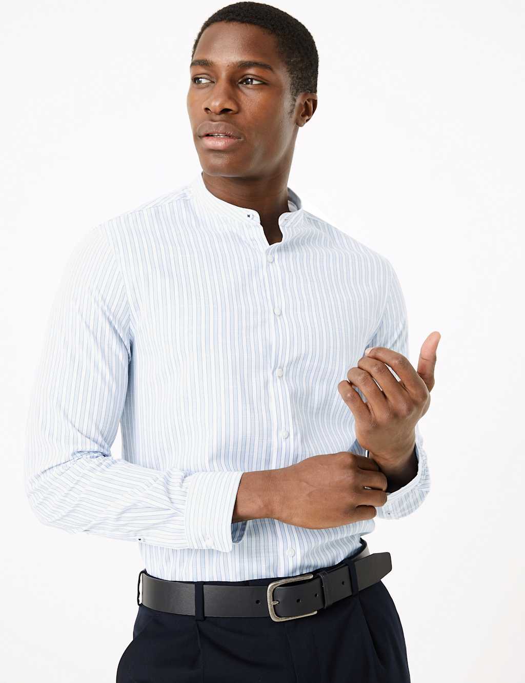 Slim Fit Pure Cotton Striped Shirt 1 of 4