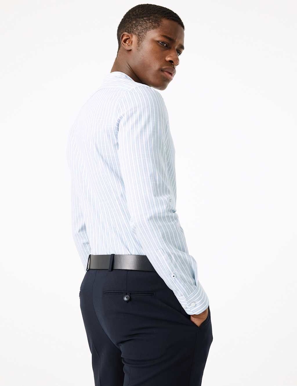 Slim Fit Pure Cotton Striped Shirt 4 of 4