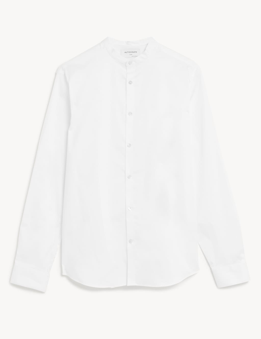 Slim Fit Cotton Stretch Grandad Collar Shirt 2 of 7