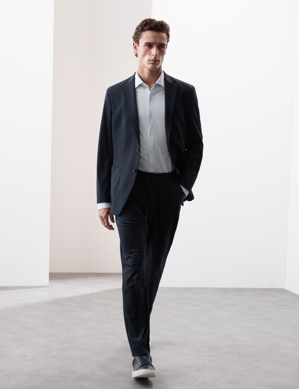 Printed shirt with blazer sales