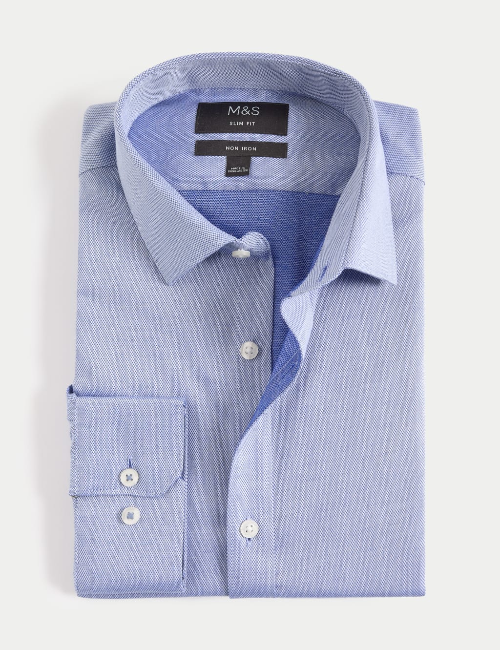 Slim Fit Easy Iron Pure Cotton Textured Shirt 2 of 6