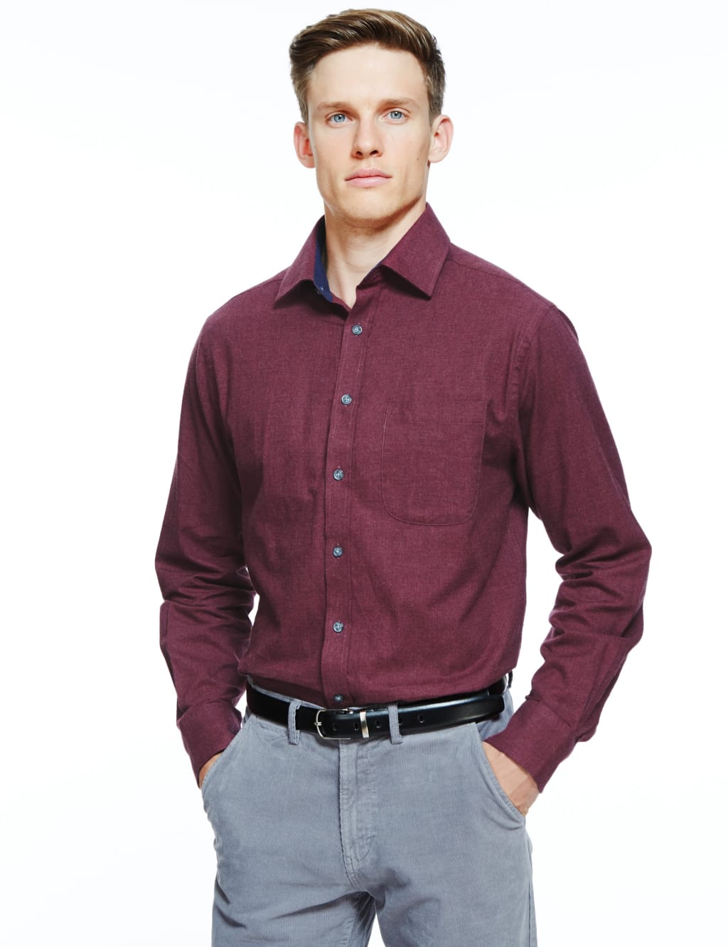 Pure Cotton Marl Shirt 1 of 5