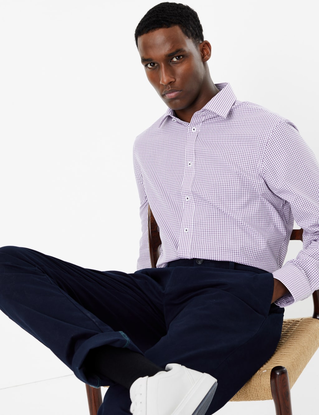Tailored Fit Checked Easy Iron Shirt 1 of 6