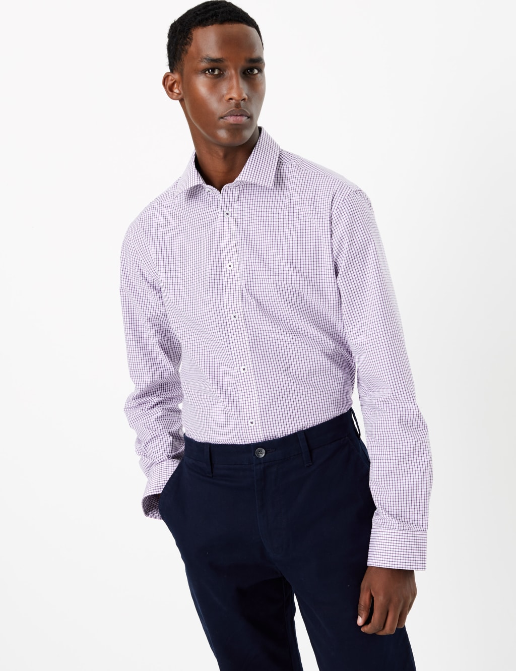 Tailored Fit Checked Easy Iron Shirt 3 of 6