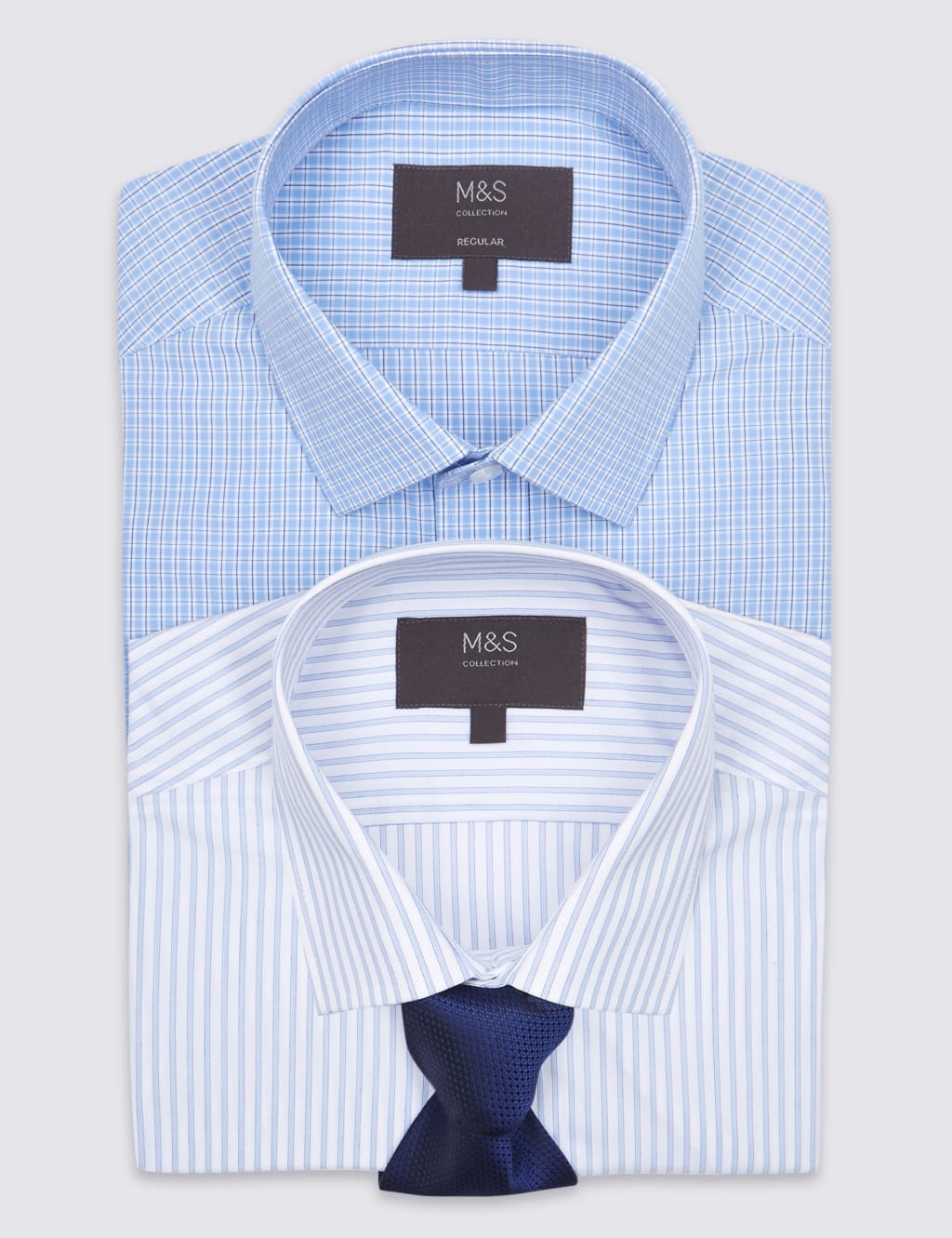 2 Pack Regular Fit Shirts with Tie 2 of 6